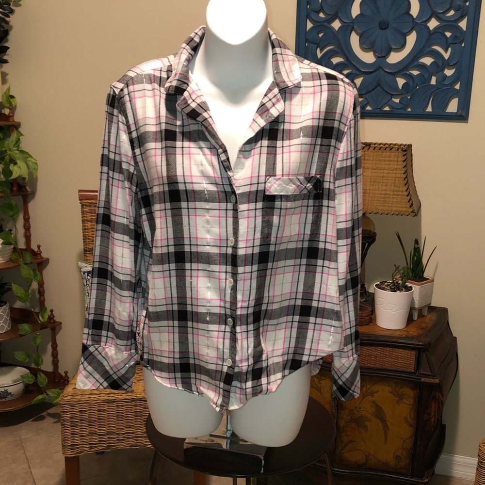 Victoria’s Secret S Plaid Flannel Pajama Top